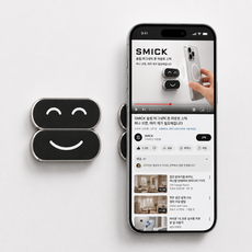 SMICK 벽 부착 무타공 자석 스마트폰 거치대, 메탈릭 실버, 1개