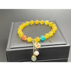 ₍мσσи_нασ ᙏ̤̫͚ 設計款 富甲 金珀 手串（南紅、金珀、珍珠）7mm(兩條可選）, 1個, 金-2