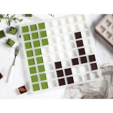 생초콜릿 몰드 가나슈 파베 64구 생초콜릿몰드 실리콘 그리드 큐브, 흰색, 1개