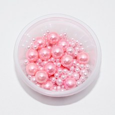 아크릴 진주 [무구멍] 컬러 비즈 공예 재료, A3082. 핑크, 1세트, 6mm