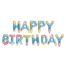 베어플 해피벌스데이 생일 파티 레터링 풍선, 1개, 컬러풀