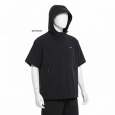 내셔널지오그래픽 아델리 N252UFT941 경량 우븐 반팔 아노락 카본 블랙