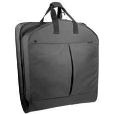 WallyBags 101.6cm(40인치) 디럭스 여행용 휴대용 의류 가방 포켓 2개 정장 및 셔츠에 적합 블랙 804 포켓 2개가 있는 101.6cm(40인치) 디럭스