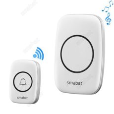 Smabat 스마트 무선 초인종 도어벨 출입문 문종 36종 멜로디 300M 송수신 거리 방수 화이트 블랙