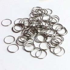 水晶燈燈飾配件水晶珠簾八角珠吊墜燈具連接器 金屬水晶燈配件門字扣大頭掛水晶球平底Tdiy珠簾掛鈎燈飾材料, 1個, 0.7*12不鏽鋼圈100個【鉻色】,201#不銹鋼
