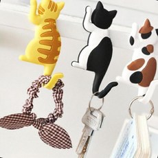 냥이 냉장고 자석 붙임 메모걸이 홈데코 주방꾸미기 고양이 캐릭터 마그네틱 메모홀더, 검은고양이