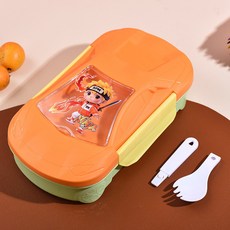 可愛汽車造型兒童飯盒 密封不串味, 1個, 橙色