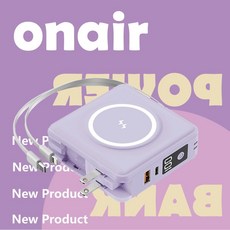 ONAIR F11A 15000mAh 行動電源 磁吸 無線充電 支架 萬能充 55 WH 有標示 可上飛機, 夢幻紫