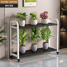 화분 정리대 발코니 베란다 꽃 랙 식물 받침대 가정용 1. 블랙 철제 1단 패드 거치대 거실 80CM, V. 화이트 랙 블랙 80cm 휠, 1개