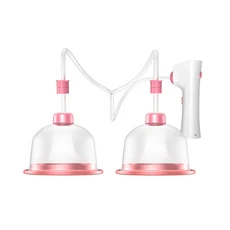 전기 가슴 마사지 강화 도구 단일 이중 펌프 컵 확대 및 퍼밍 도구, 01 Large Double Cup