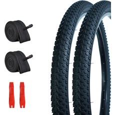2팩 산악 자전거 타이어 수리 세트 내부 튜브와 레버가 있는 20242629인치 30TPI 펑크 오프로드용 고 그립 노브비 디자인, MTB-20X2.125