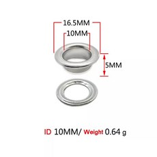 4MM~12MM 스테인리스 스틸 가방 수선 와셔 DIY 그로밋 신발 의류용 아일렛 가죽공예 포함 실버 원형