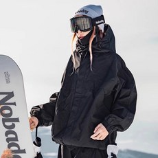 NOBADAY 스키복 바지 세트 남녀공용 방풍 방수 보온 겨울 작업복형 스노우보드 바지