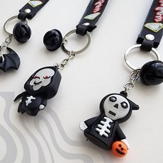 파티 행사 가방 장식 열쇠고리 캐릭터 펜던트 소품 축제 분위기 연출, 호박해골 키링