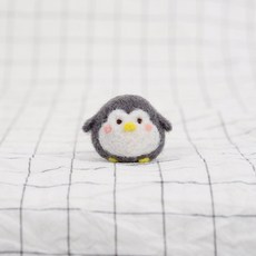 양모 니들 펠트 공예 인형 diy 재료 수제 인형 펭귄, 베이비 펭귄, 베이비 펭귄, 1개