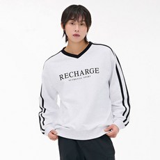 체이스컬트 남성 테이프 배색 브이넥 맨투맨 티셔츠-EARK5133B0E