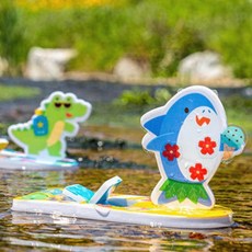 고무줄 프로펠러 가벼운 고무 동력 EVA 보트 만들기 키트 만들기세트 만들기추천, 상어, 1개