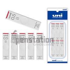 UNI 유니 샤프심 0.5mm HB/B 세트, 유니 UL-S-(B)0.5mm 6개 세트