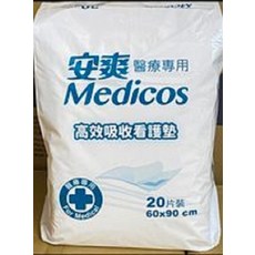 安爽 Medicos 醫療專用高效吸收看護墊 60x90 cm 20片裝, 6個