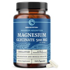 Nobinutrition 鎂 甘胺酸鹽 螯合物 500mg 膠囊, 1個, 120錠