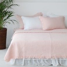 基本色調絲綢觸感人工降溫傳播洗滌夏季毯子和墊子, 珊瑚粉