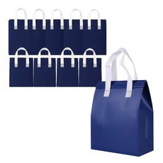 러너즈 예쁜 일회용 손잡이 은박 보온보냉백, 네이비, 10개