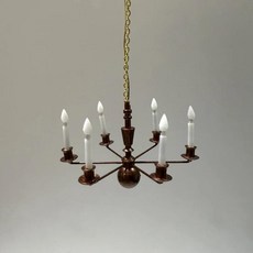 스케일 미니어처 샹들리에 모델 빌딩 인테리어 거실 유럽 스타일 천장 인형 집 레이아웃, 1개, 4. A