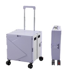 折疊收納手推車 升級雙桌板 露營 購物車 寵物推車 收納車 野餐車, 戰車【萬向四輪紫白】, 1個