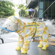 hipidog 狗狗一體式彩虹雨衣, 黃色檢查