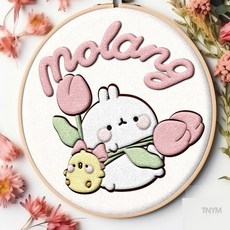 웬카 뜨개가방장식 몰랑이 플라워 펀치펠트