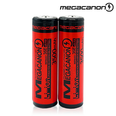 메가캐논 18650 배터리 리튬 이온 충전지 3500mAh_볼록형, 2개입, 1개