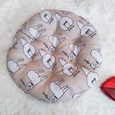 해피유통 다용도 양면 원형 방석 귀여운 캐릭터 디자인 푹신한 면 쿠션, 30*30, 25