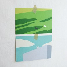 엽서 디자인 카드 세트 아트카드 카드세트 선물용엽서 편지지 문구용품 일러스트엽서, 36 해변에서