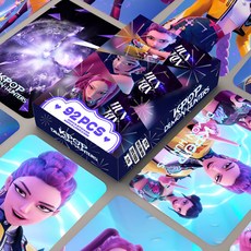 애니메이션 포토카드 스티커 세트, 케데헌(블랙), 92장