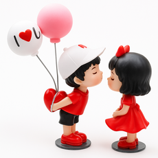 러블리 커플 미니 차량 피규어 인테리어 소품, 1개, 수줍은 고백 커플