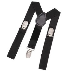 NumRealm아동용멜빵조절가능한Y자형탄성교정기 미끄럼방지실리콘패드포함 남아여아유아에게적합 블랙.140567