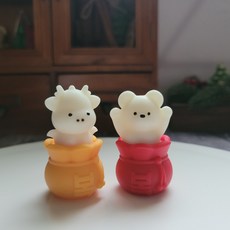 미니 복주머니 용 수제 실리콘 몰드 곰 복 새해 데코 캔들 석고 레진 비누, 미니 용