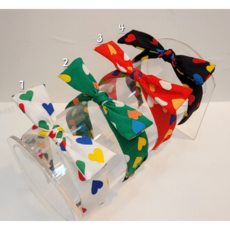 달랑샾 알록달록 컬러 깜찍 국내제작 하트 와이어 리본 헤어밴드 머리띠 캐릭터 어린이집