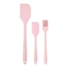 3PCS/1Set 핑크/그린/블랙 실리콘 주걱 크림 브러쉬 스크레이퍼 케이크 조각 주방 베이킹 도구 DIY 케이크, 기타, 02 1Set-Pink