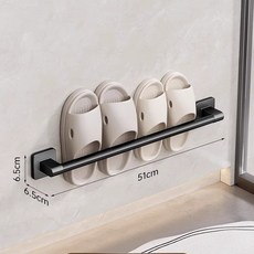 浴室免打孔收納架 拖鞋架 浴室居家好物壁掛瀝水拖鞋架子居家生活用品浴室收納廚房收納居家收納置物架收納架, 雅黑50-親子款【可掛2雙】, 1個