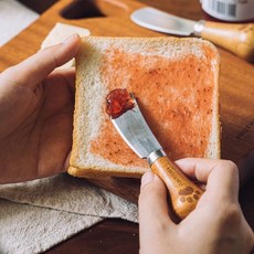 小熊熊立式黃油刀 可愛麪包抹醬刀 不鏽鋼果醬刀 奶酪刀, 1個, 可可熊黃油刀【1把】