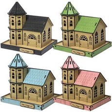 3D나무입체퍼즐 미니빌리지 A3 하우스 -블루 목재퍼즐 목재모형 입체퍼즐 목재입체퍼즐 rds+3804vp