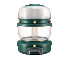 혼멘 주방용 회전 다기능 밀봉 곡물 저장통 쌀통 10kg+8kg 잡곡통, 녹색, 1개