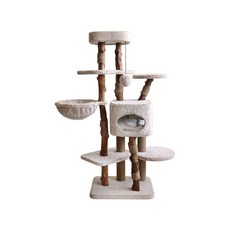 【喵吉】Doter 寵愛物語 森遊探險貓跳台(CT118) 梨木絨布草繩貓跳台, 1個, CT118森遊探險貓跳台