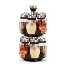 VALEUR 강화유리 회전트레이 양념통 세트, 12개, 120ml