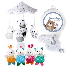 꿈나라 곰토끼 더블 모빌 + 스마트 자동 오르골 세트, 곰토끼 더블모빌+스마트 자동오르골, 1개