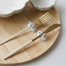 도자기수저받침 데코용으로도 좋은 수줍은 토끼 젓가락받침 5P세트, 본상품