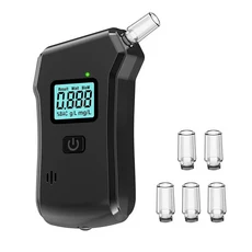 개인 및 전문가용 음주 측정기 휴대용 호흡 알코올 테스터 AAA 배터리로 구동되는 고정밀 알코올 테스터 D1, 01 black