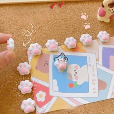 優選好物 軟木闆 毛氈闆圖釘 可愛貓爪圖釘 創意大頭釘 照片墻留言闆裝飾美工釘, 貓爪【釘長9mm】,20個【送盒子】, 1個