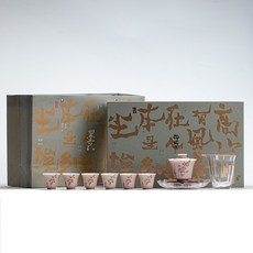 陶瓷蓋碗功夫茶具功夫茶具, 1個, 蒼煙紅-行思落桃賦套組:如圖所示